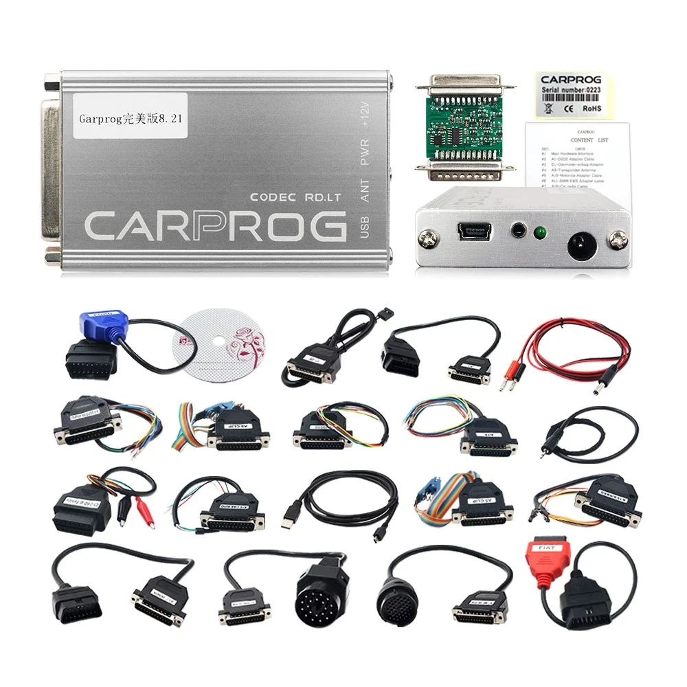 Newest Online Carprog 8.21 Full Adapters with Free keygen Car Prog V8.21/V10.93 Iprog Radio IMMO ECU Repair Tool