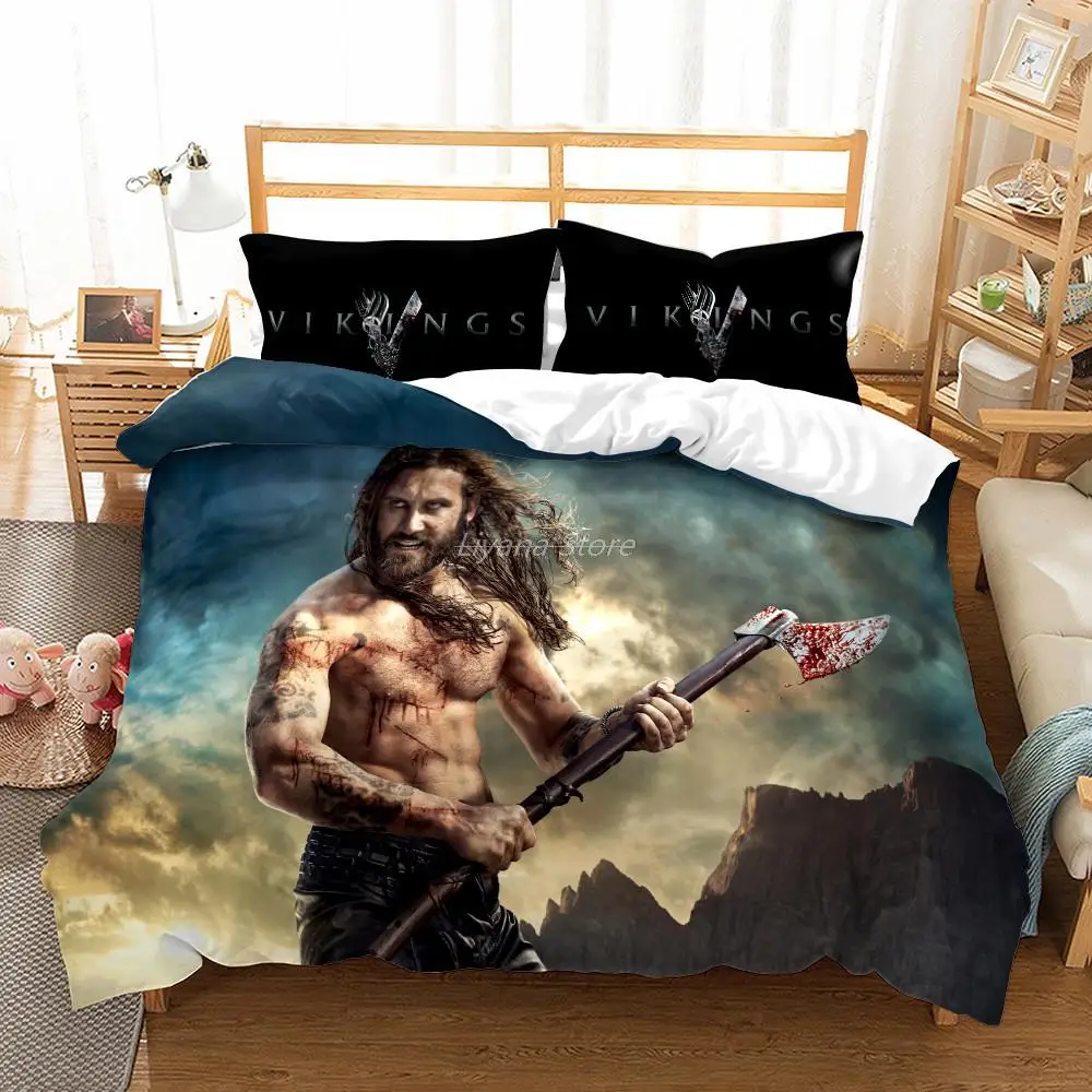 

Vikings Bedding Set Single Twin Full Queen King Size Vikings myth Bed Set Aldult Kid Bedroom Duvetcover Sets 3D Print 038