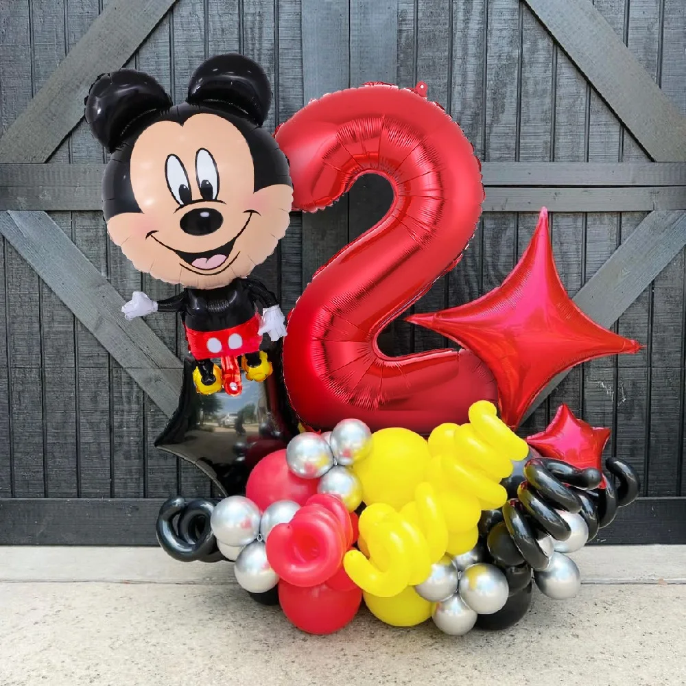 

37pcs Disney Mickey Mouse Balloons Set 30inch Number Foil Air Globos Kids Birthday Party Decorations Baby Shower Helium Balls