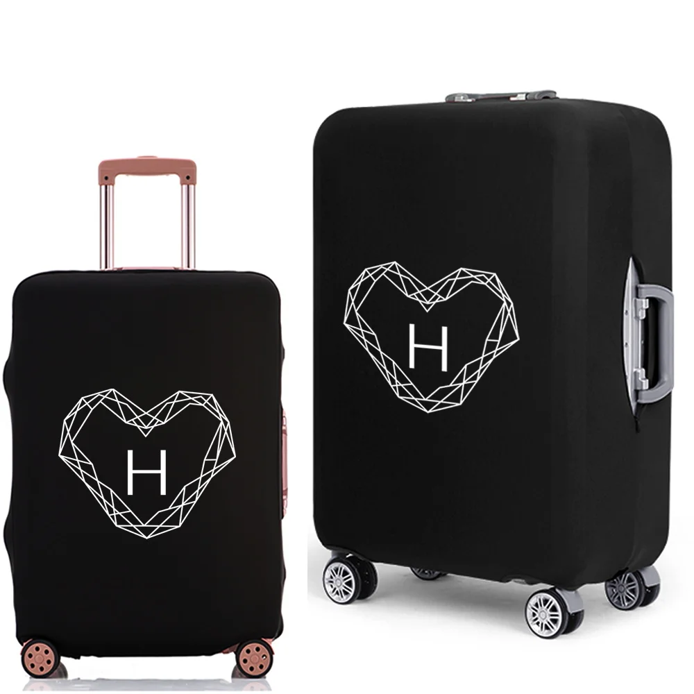 Luggage Case Protective Cover Diamond Letter Pattern Travel Elastic Duffle Luggage Dust Cover for 18-28 Inch Suitcase 2022 New