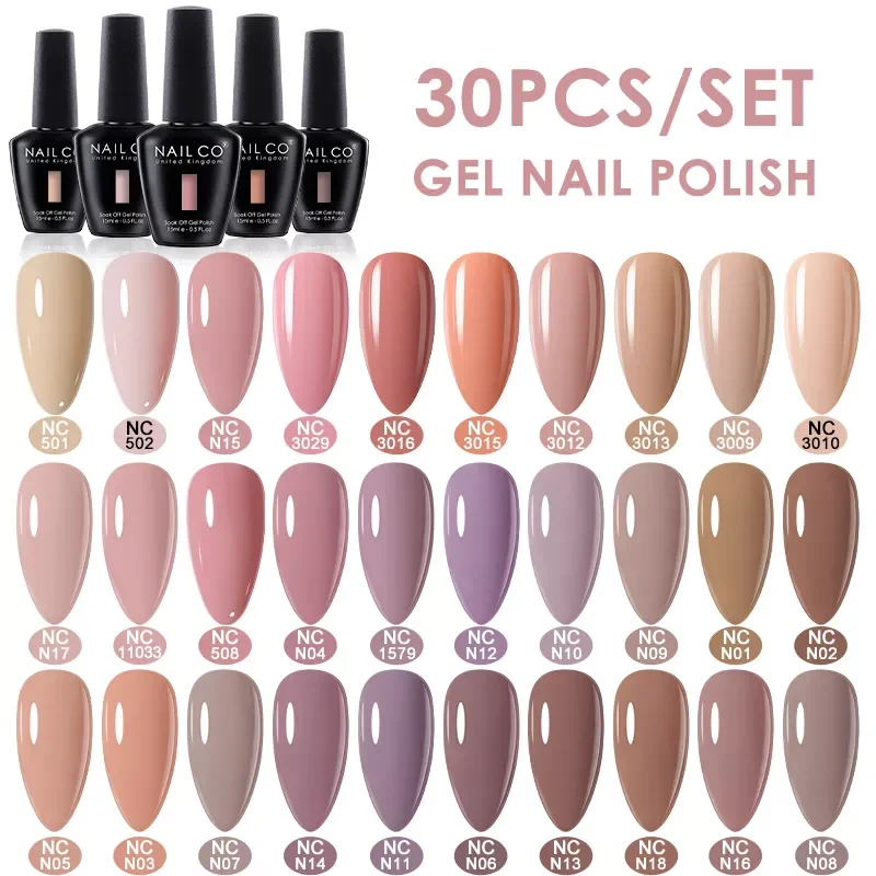 NAILCO 15ml 30/20pcs/Set Gel Nail Polish Gel Polish Set Semi Permanent Vernis UV Gel Varnish Soak Off Nail Art All For Manicure