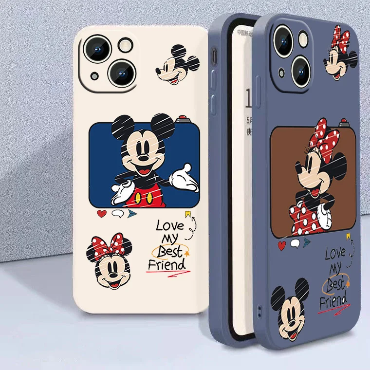 

Mickey Mouse Donald Duck Phone Case For Apple iPhone 14 13 12 11 mini XS XR X Pro Max 8 7 6S 6 Plus Liquid Rope Cover