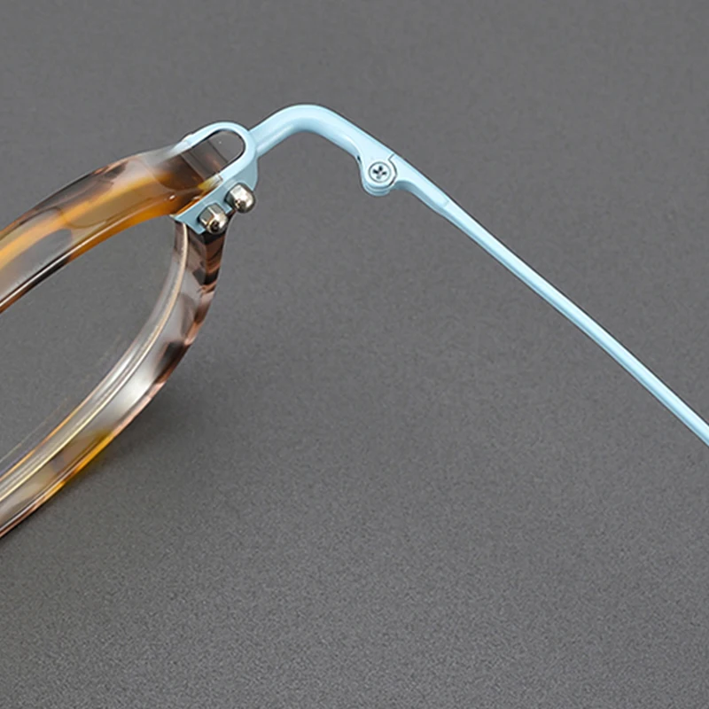 Высочайшее качество роскошные круглые очки из ацетата и титана оправа для очков