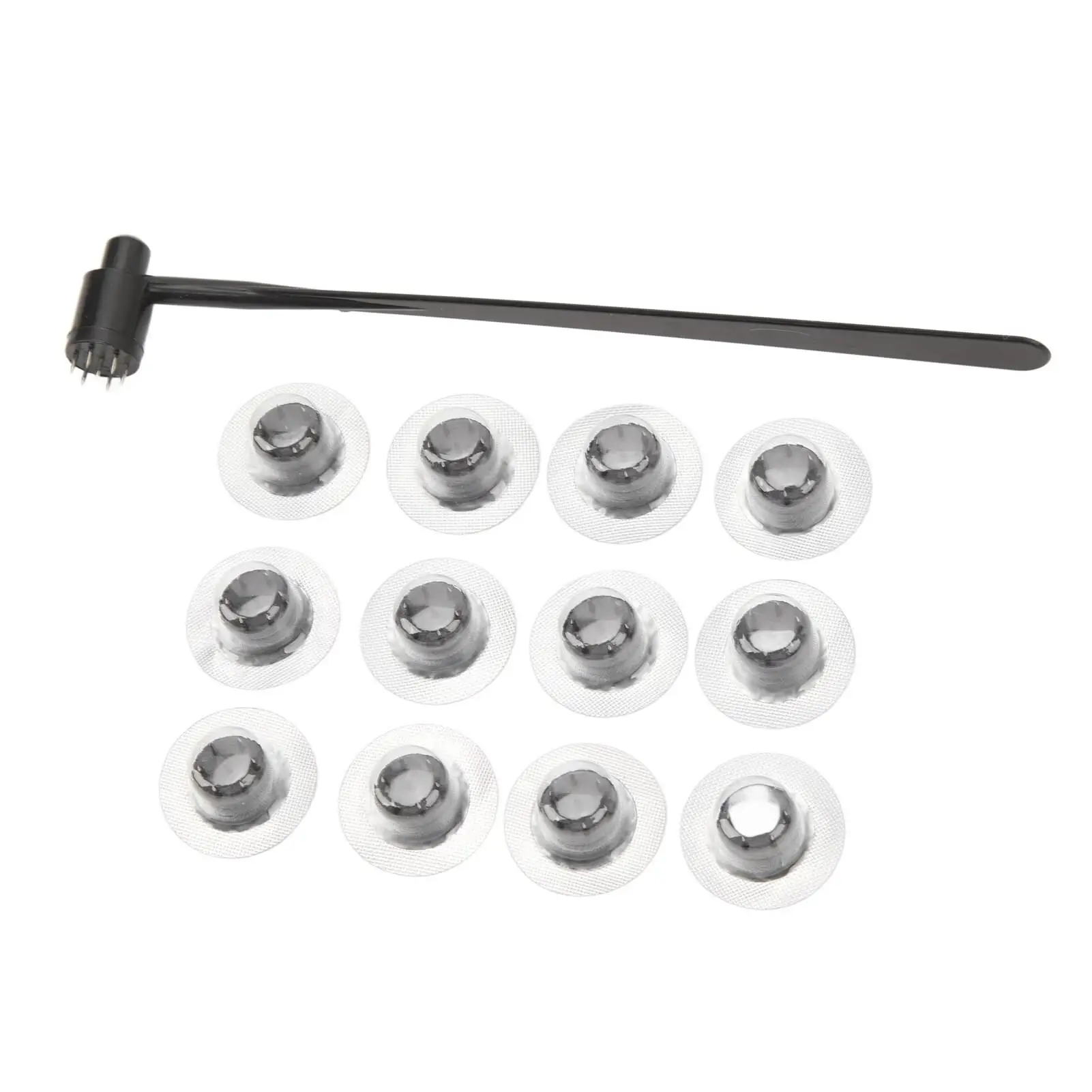 7-звездочный дермальный молоток из нержавеющей стали с 12 сменными головками —