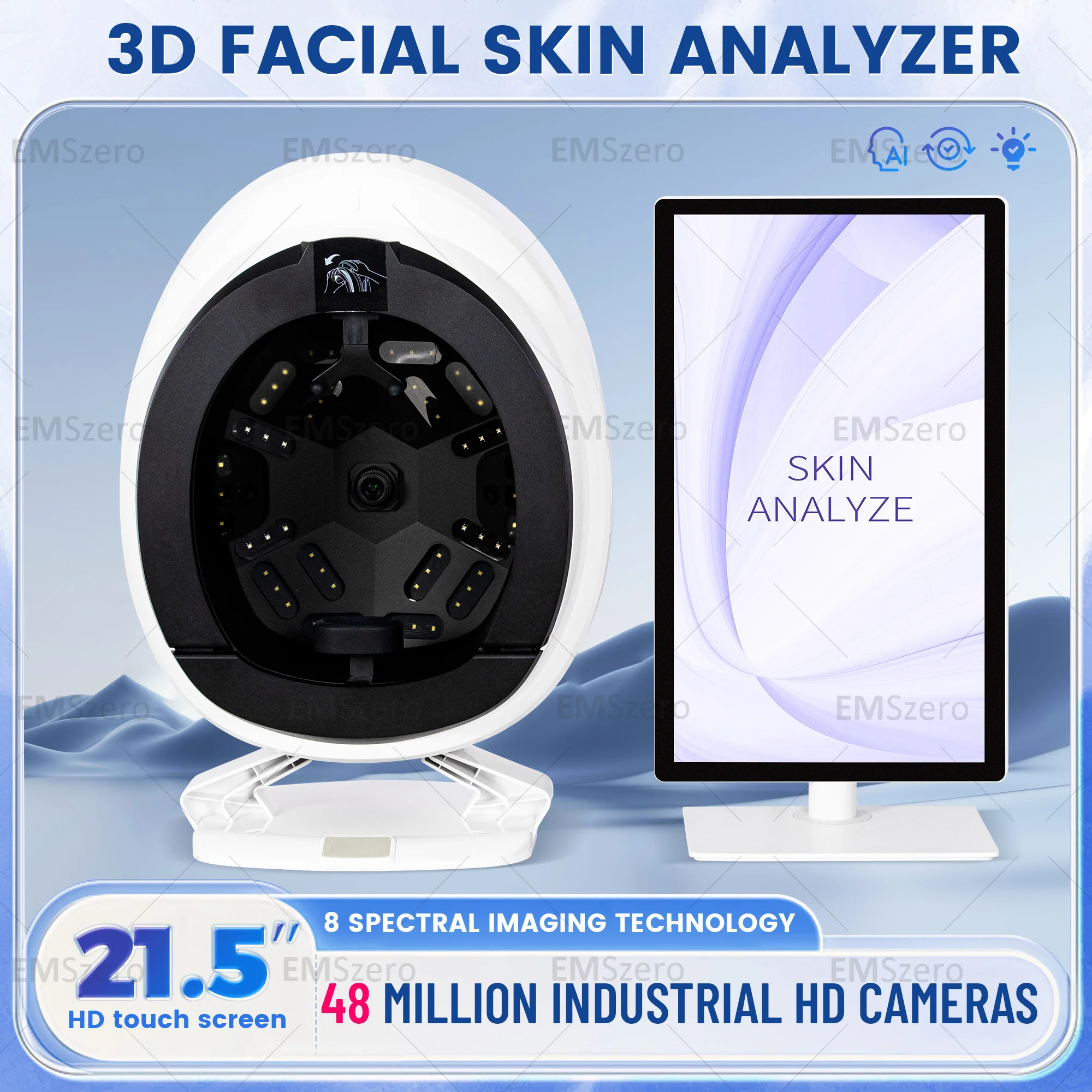 Q2skin Analyzer Машина для лица Дерматоскоп Анализаторы кожи Цифровой 3d анализатор