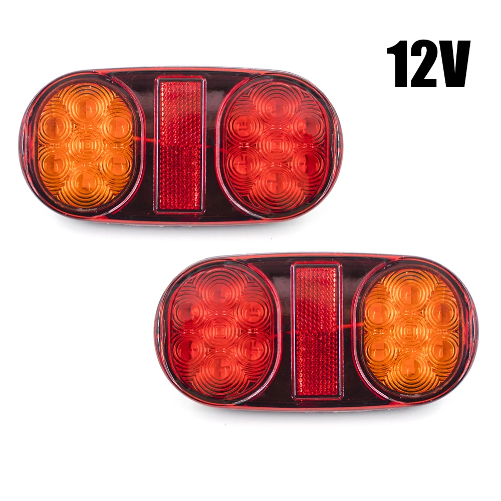 

2 шт. водонепроницаемые 12 светодиодных задних фонарей, пара лодок с прицепом 12 В 24 В, задние детали для грузовиков, фургонов, квадроциклов, грузовиков, караванов, автомобильное освещение