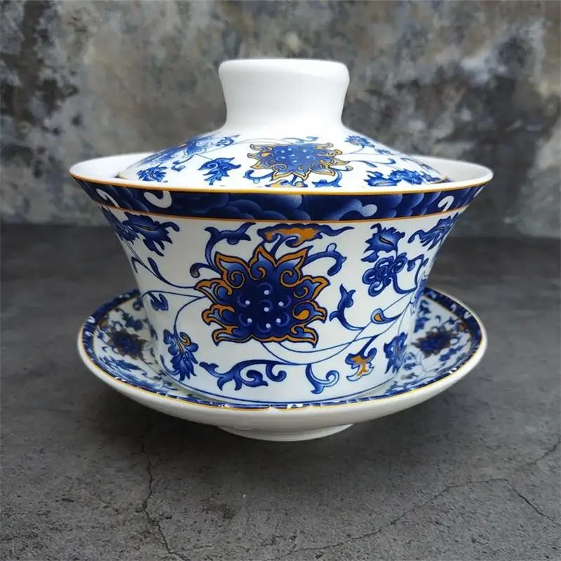 Чайная посуда Gaiwan Chawan набор из чаши для супа китайские кружки кунг-фу фарфоровая