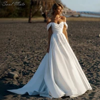 elegant off shoulder sweetheart wedding dress for women a line backless bride gown beach boho chic bridal dress robe de mari%c3%a9e