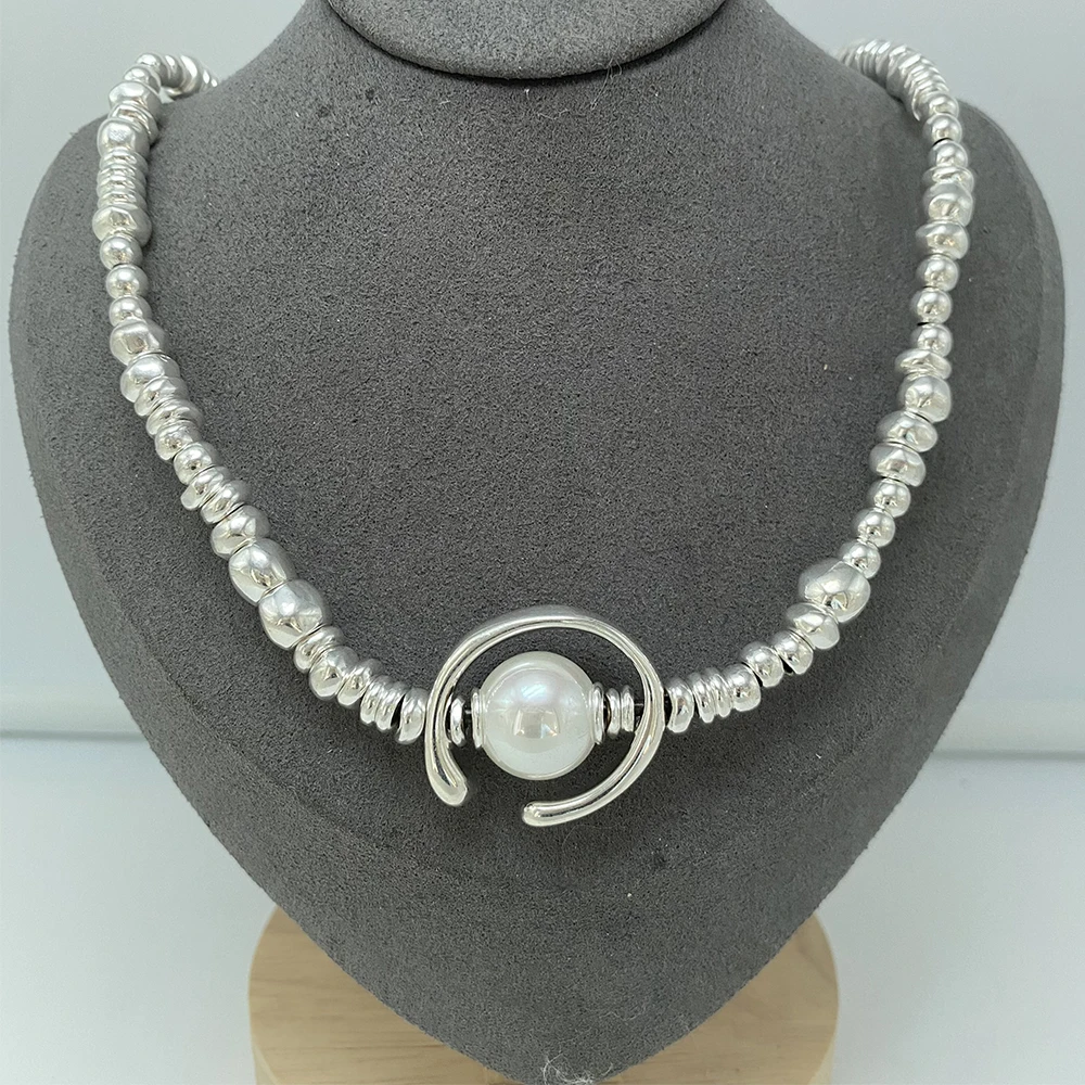 

Женская цепочка из серебра 2023 пробы, с бусинами и жемчугом