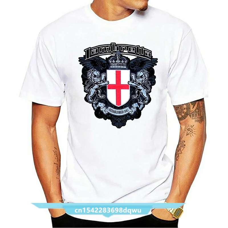 

MENS LAMBRETTA TSHIRT CREW NECK IN 4 COLOURS BLACK WHITE RED
