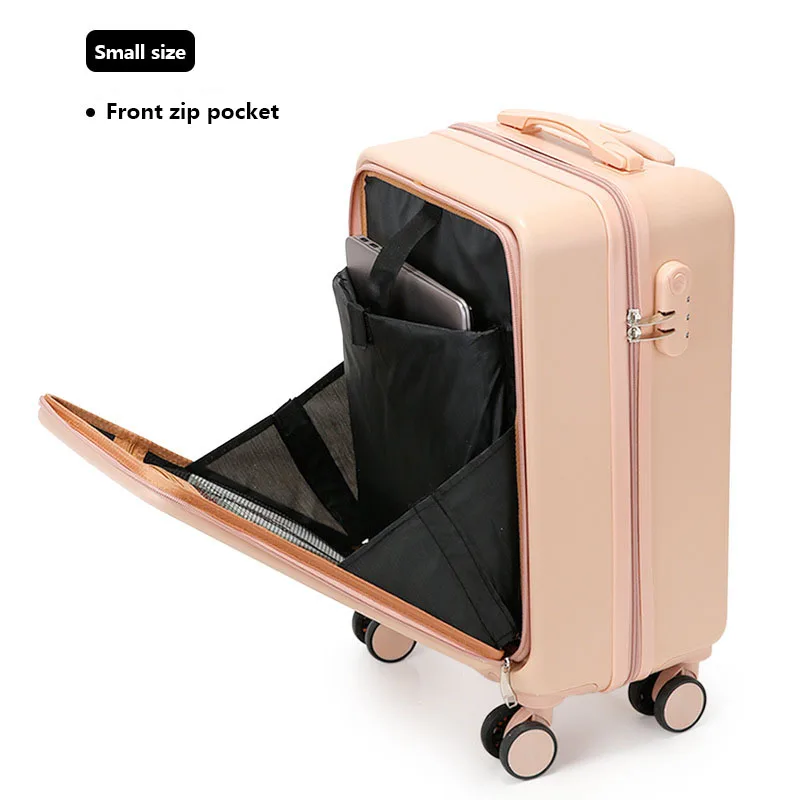 New Aluminum Frame Front Open Cover 20 Inch Trunk, High Appearance, Solid And Durable, Cardan Wheel Travel Leather Case