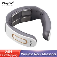 smart electric neck and shoulder pulse massager tens wireless heat cervical vertebra relax pain relief kneading massage machine