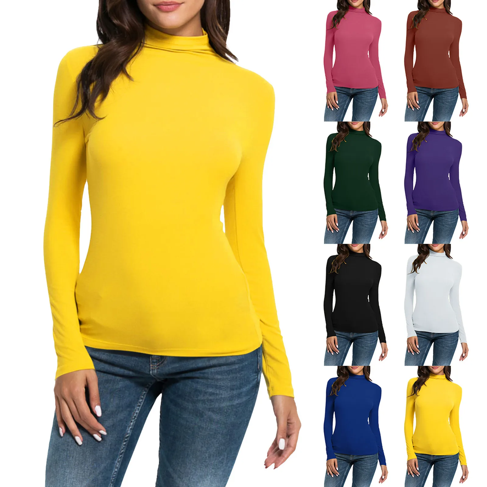 

Turtleneck Blouse 2023 Women Basic Fashion Tops Long Sleeve Women Casual Blusa Femme Slim Ladies Undershirts Blusas Y Camisas