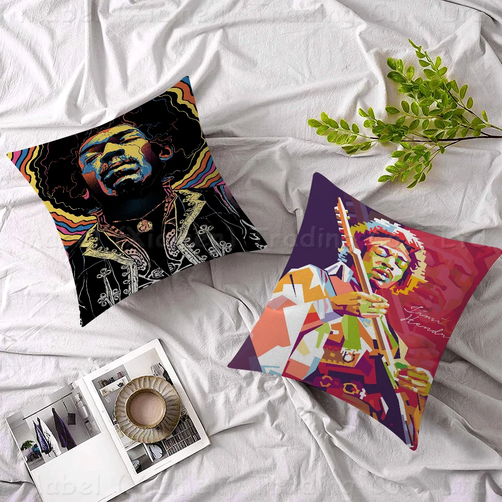 Jimi Hendrix Cushion Cover Car Throw Pillow Case For Sofa Christmas Gift 40x40cm 45x45cm