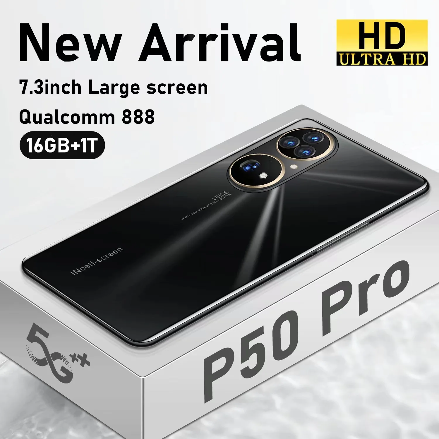 

Global Smartphone P50 Pro 7.3 Inch True Perforated HD Large Screen Running Memory 16G+1T Capacity Android 8.1 Free Shipping New