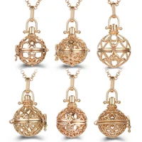 mexico chime aromatherapy diffuser caller locket necklace snowflake gold cage woman vintage pendant high quality simple jewelry