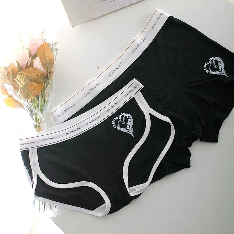 

Трусы-боксеры мужские в рубчик, пикантное антибактериальное нижнее белье средней длины с принтом сердец и букв, спортивный стиль, пара