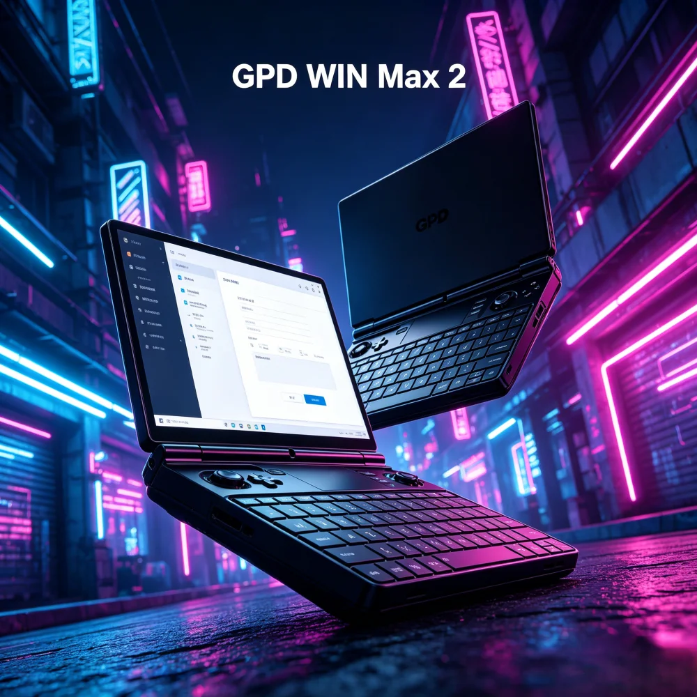Фото Портативный игровой компьютер GPD WIN Max 2, Windows 11, моноблок-ноутбук, процессор AMD 8840U, AI9 HX370, высокоскоростная память, 1 ТБ хранилище №1