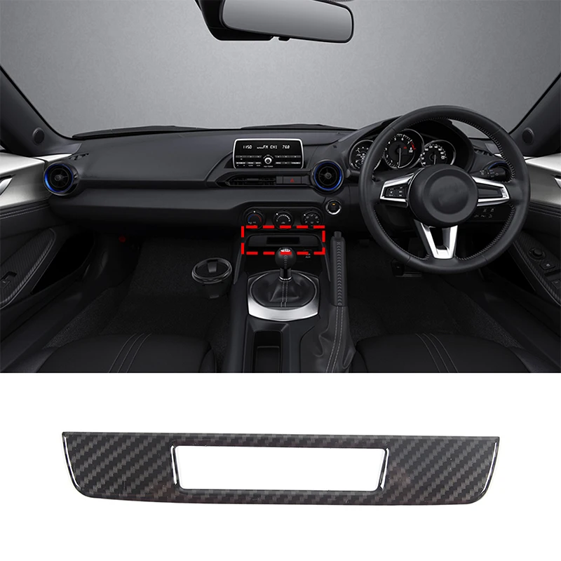 

For Mazda MX-5 2016-2023 Central Control Seat Belt Indicator Decorative Frame ABS Carbon Fiber Interior Accessories