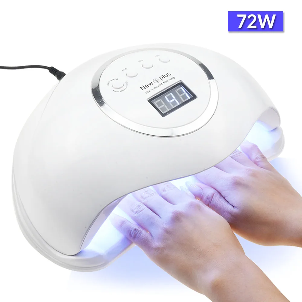 UV Lamp 72W New5 PRO LED Nail Lamp For Manicure Two Hand Lamp 36 Pcs Led Beads Nail Dryer For Curing Nail Gel Nail File Tools