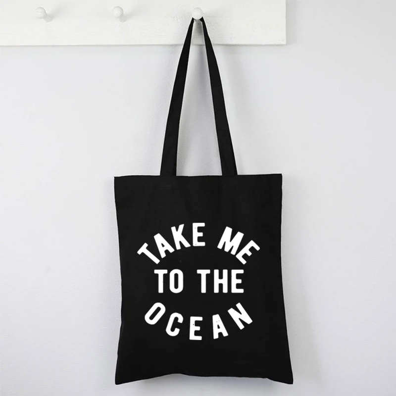 

Сумка-тоут Take Me To The Ocean, Женская пляжная Холщовая Сумка-тоут для отдыха на доске для серфинга, гавайская сумка для отпуска, сумки Aloha