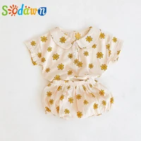 sodawn summer short sleeve shirtshorts 2pcs baby girl clothes boy set clothes for newborns infant