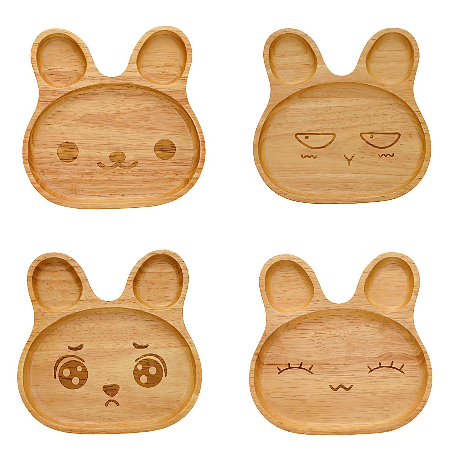 

Wooden Plate Cute Rabbit Face Wood Dinner Plate Kids Cartoon Dishes Food Fruit Dish Tray Child Baby Serving Plate