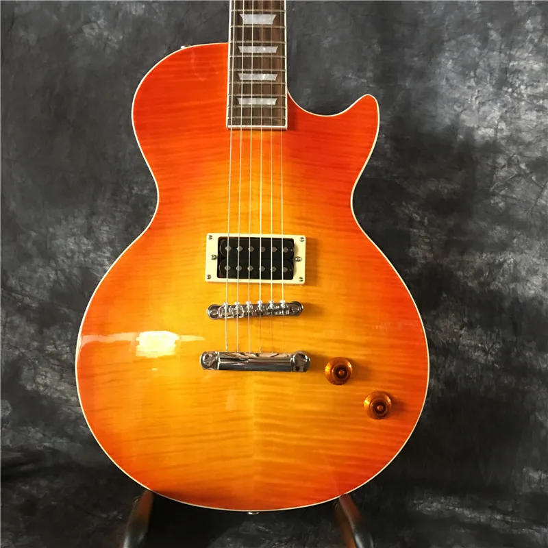 

Hand crafted High Quality Electric Guitar Color Cherry Blast Electric Guitar with Pickup, Rosewood Fingerboard Free Shipping