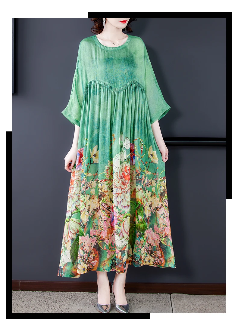 Нарядное женское с принтом свободного покроя 5XL круглым вырезом коротким рукавом