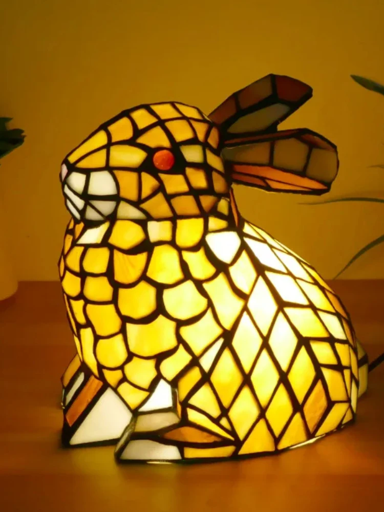 Настольная лампа Тиффани Сова художественная гостиная спальня детская комната