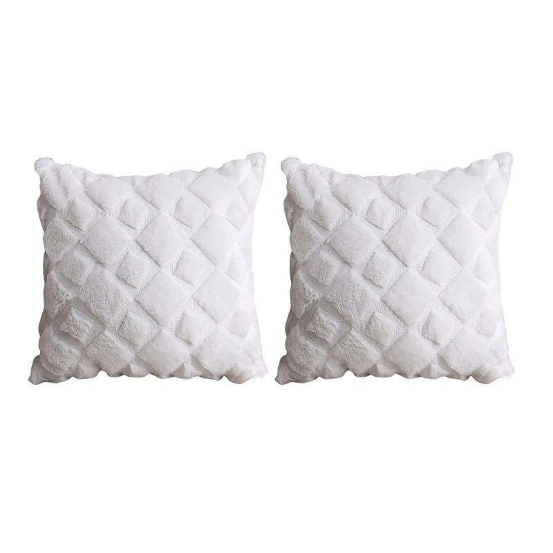 

Plush Pillow Ins Nordic Double-Sided Plush Home Sofa Pillow Office Cushion Cover