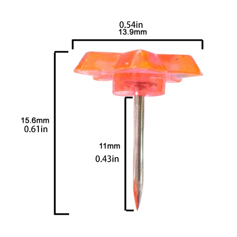 50 шт. набор металлических канцелярских кнопок с милой прозрачной звездой