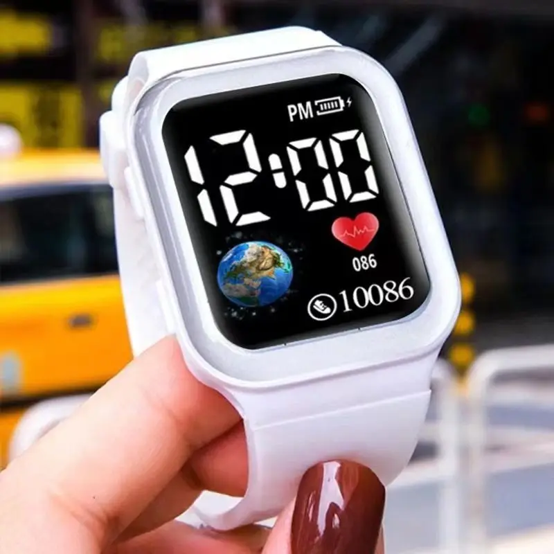 

Ins han edition contracted wind unicorn children watch waterproof super fire square LED digital watch sports high school student