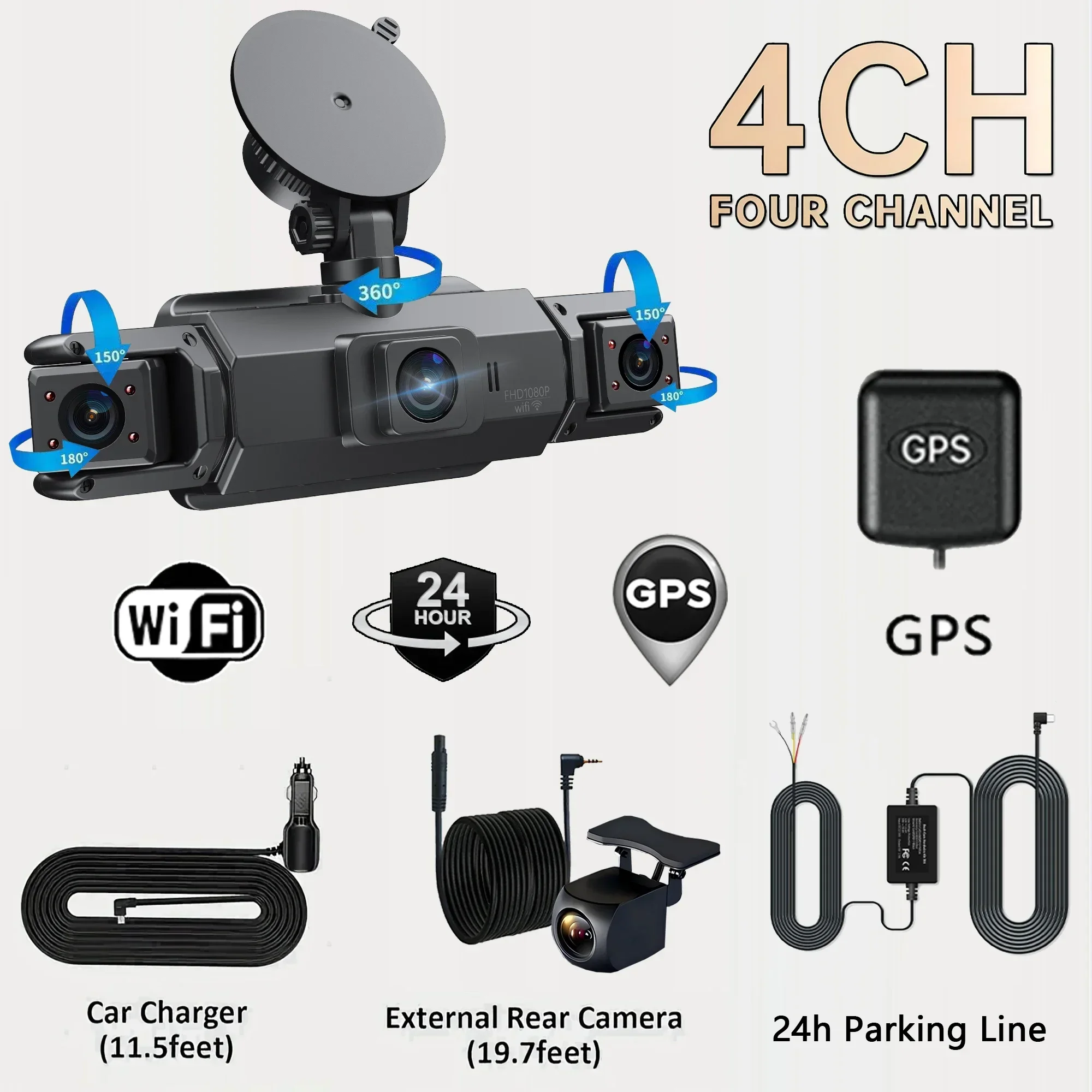 

Автомобильный видеорегистратор 4-канальный черный ящик 4*1080P с GPS WIFI видеорегистратор автомобильная камера регистратор вождения ночного видения парковочный монитор автомобильные аксессуары