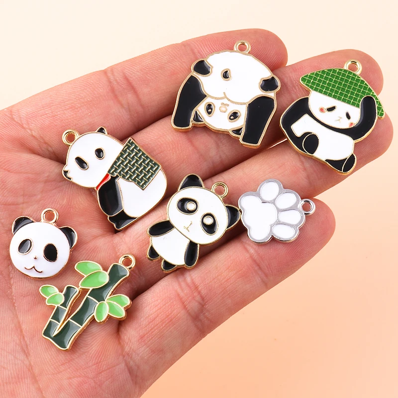 Микс стилей милые Мультяшные бамбуковые Подвески панда подвески для ожерелья
