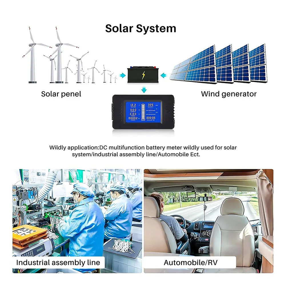 Цифровой автомобильный тестер напряжения PZEM015 постоянный ток 0-200 в с шунтом А