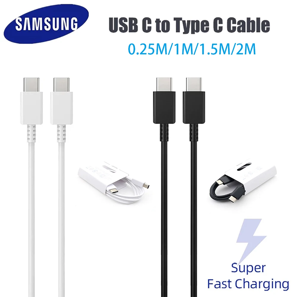 

Samsung Cable Type C Original Pd Usb C To Usb C 25w Super Fast Charging 45w 3A For Galaxy S22 5g S21 S20 Note 20 10 A71 Tab S7 8