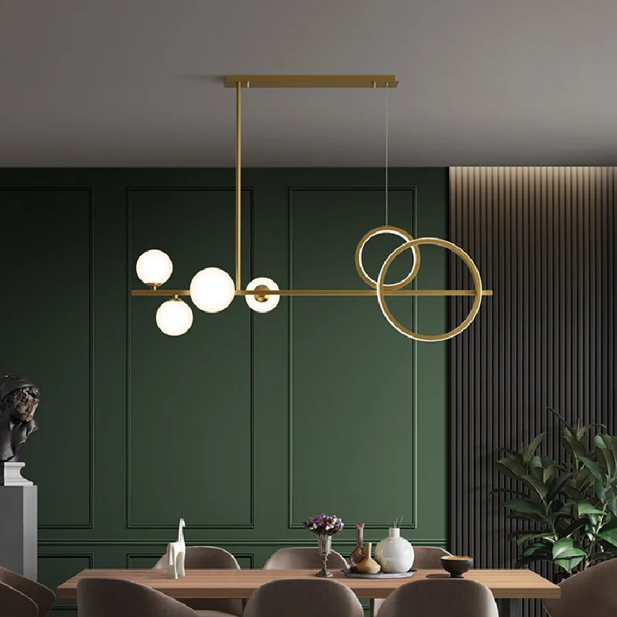 

Copper Luxury LED Pendant Light Modern Creative Dining Living Room Glass Ball Hanging Lamp Restaurant Bar Kitchen Luminaires G9