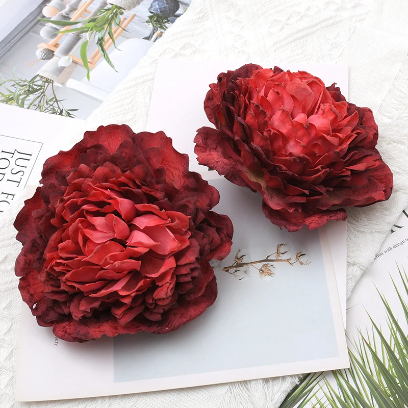 Искусственные белые розы шелковые 14 см, набор из 10 штук