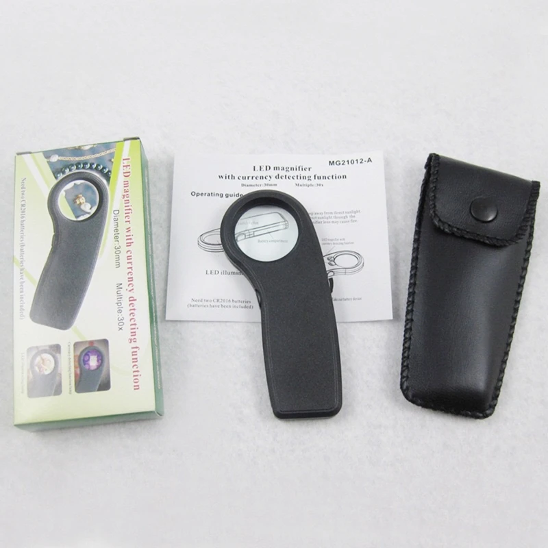 

LED Illuminated Hand Held Magnifier 10x Magnification Lighted Magnifier for macular Degeneration Seniors Reading Solder