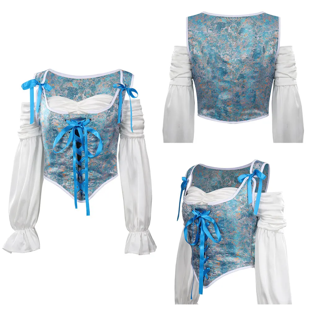 

Средневековый жилет с масляной живописью, стильный костюм, женский жилет эпохи Возрождения, топы, корсет, шнуровка, жилет, Хэллоуин, карнава...