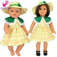 baby doll dress with lotus leaf collar 18 inch girl doll clothes yellow summer dress with hat