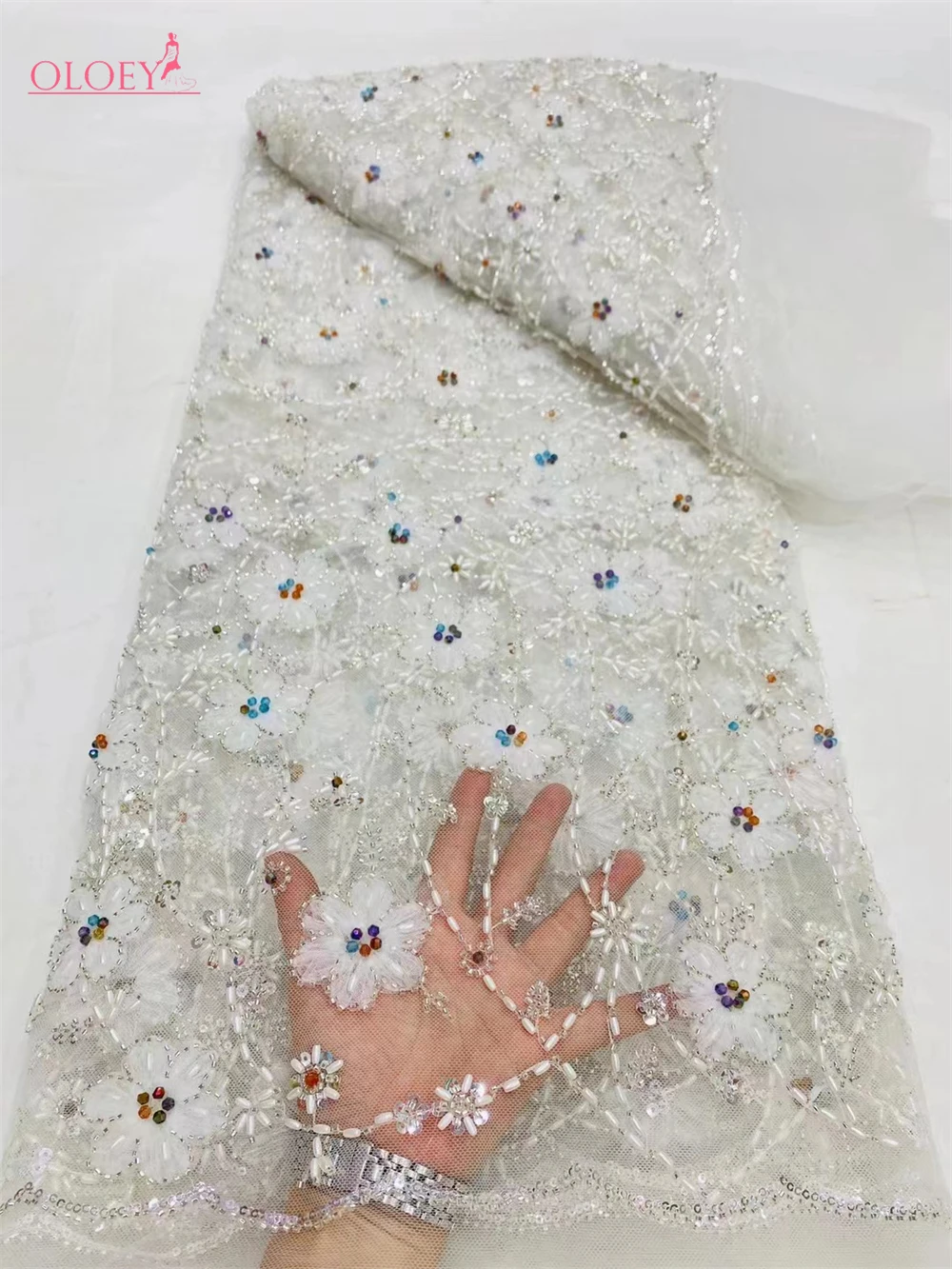 Модная Элегантная вышивка с бриллиантами Цветочная кружевная ткань африканская