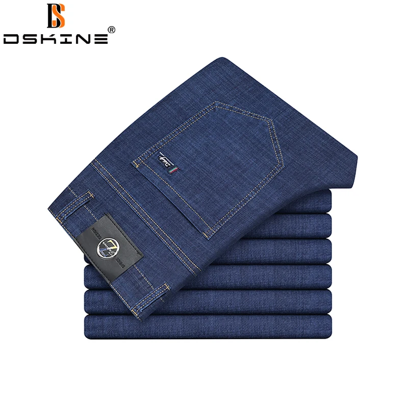 

Mens Spring Plus Size Lightweight Stretch Jeans 2022 Autumn New Men's Business Casual Straight Trousers Classic Men Denim Pants