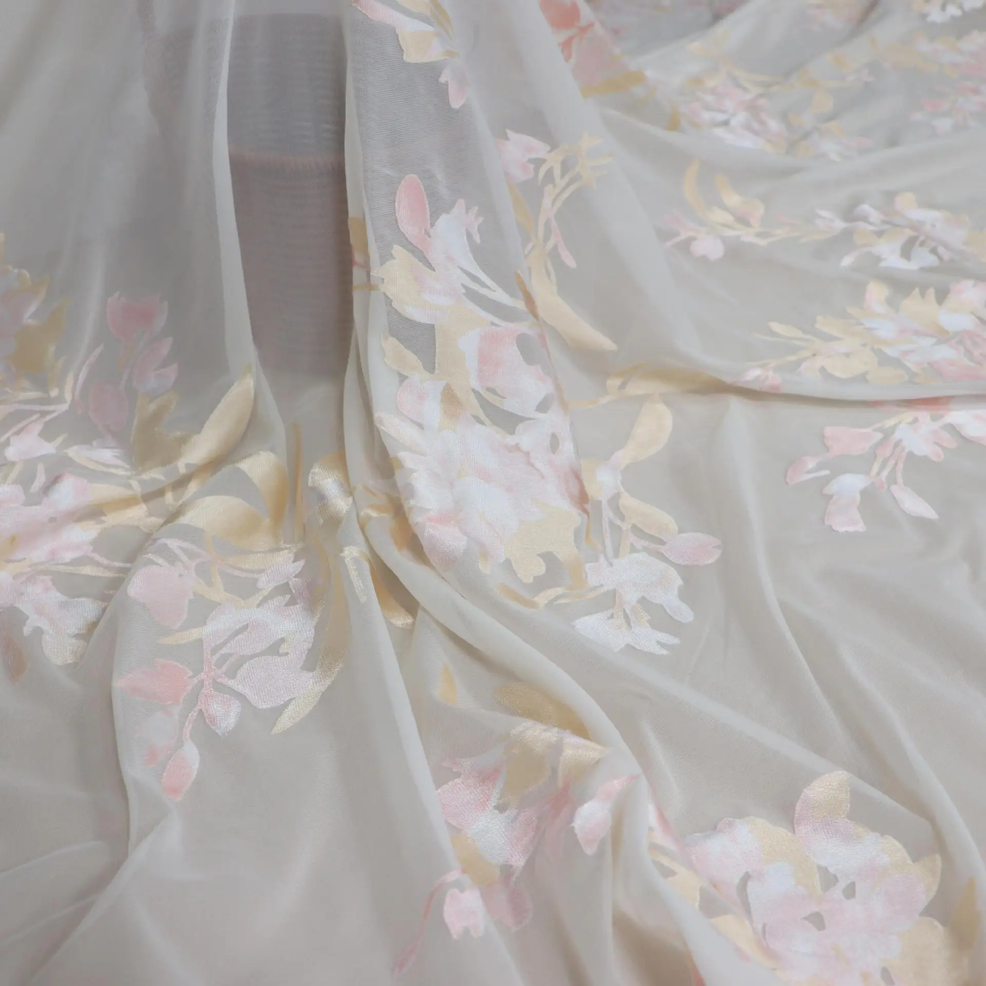 Опаловая креповая ткань бархатное платье Cheongsam покрывало материал шелка