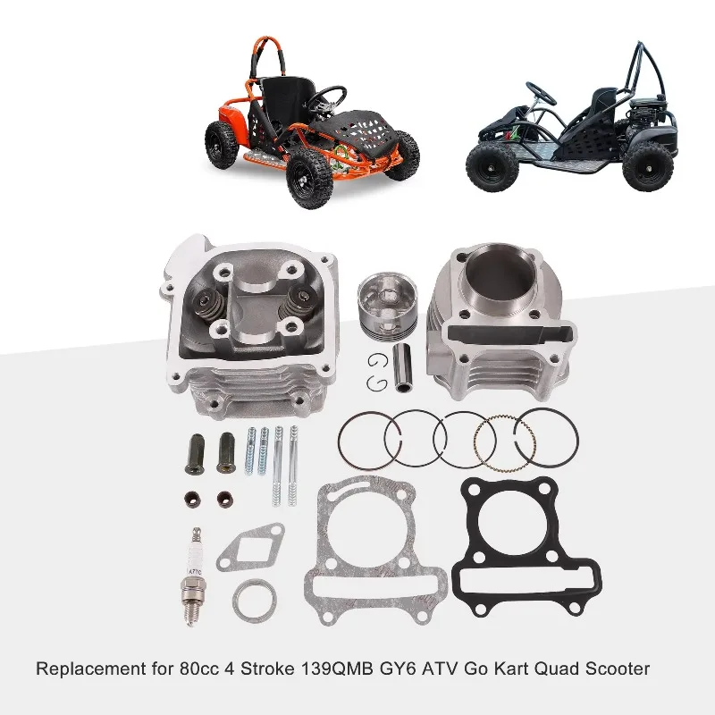 Фото Комплект цилиндров GY6 80cc 47 мм для мотоциклов, с увеличенным диаметром, замена для китайских скутеров 139QMB, запчасть для квадроциклов №5