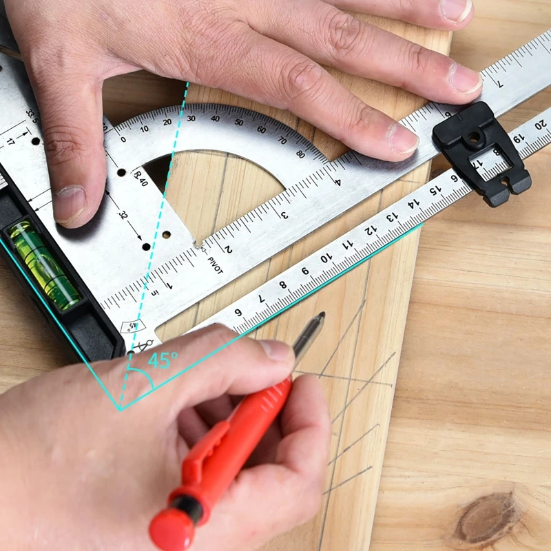 

7/12in Stainless Steel Joiner Metal Square Angle Marking Right Ruler Try Carpenter Square ForWoodworker Horizontal Contour Gauge