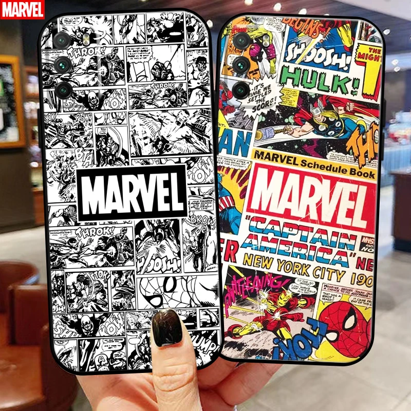 

Marvel Comics Logo For Xiaomi Poco F3 GT M3 M3 Pro 5G X3 PRO NFC X3 GT Phone Case Coque Silicone Cover Soft Black Funda