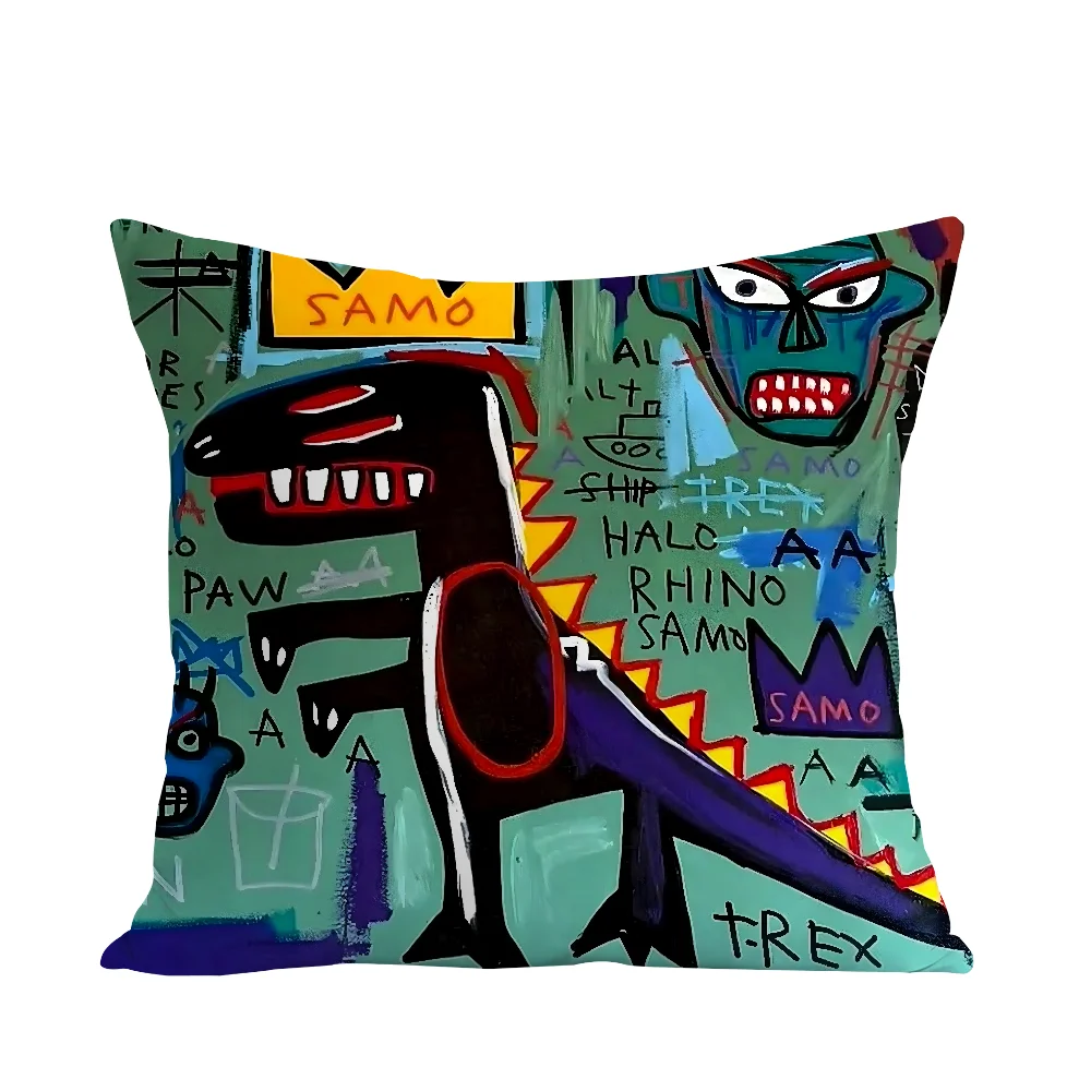 B-Basquiats художественная наволочка из плюшевой ткани мягкая двухсторонняя с