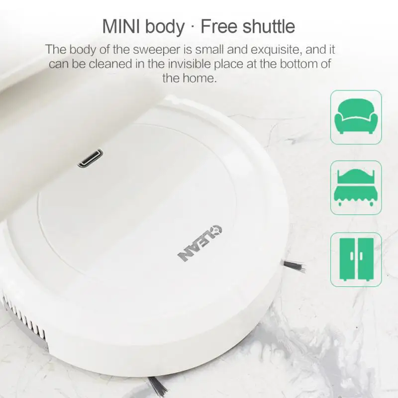 

Floor Edge Vacuuming Mopping 3-in-1 Dust Quiet Auto Suction Sweeper Intelligent Smart Sweeping Robot Wireless